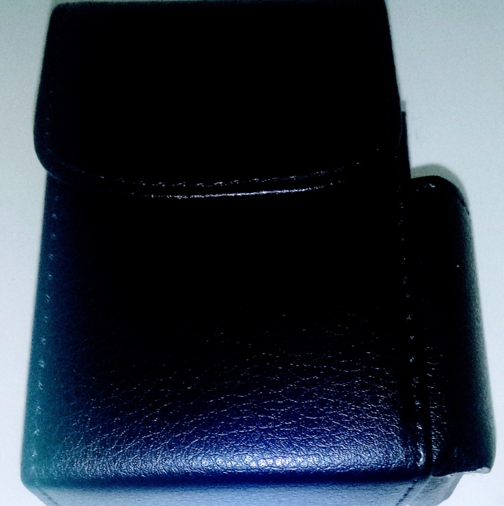 Black Leather Vintage Cigarette and Lighter Case